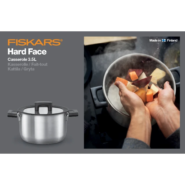 Fiskars Hard Face Steel Topf Mit Deckel 2 Fiskars Hard Face Steel Topf Mit Deckel – Bild 2